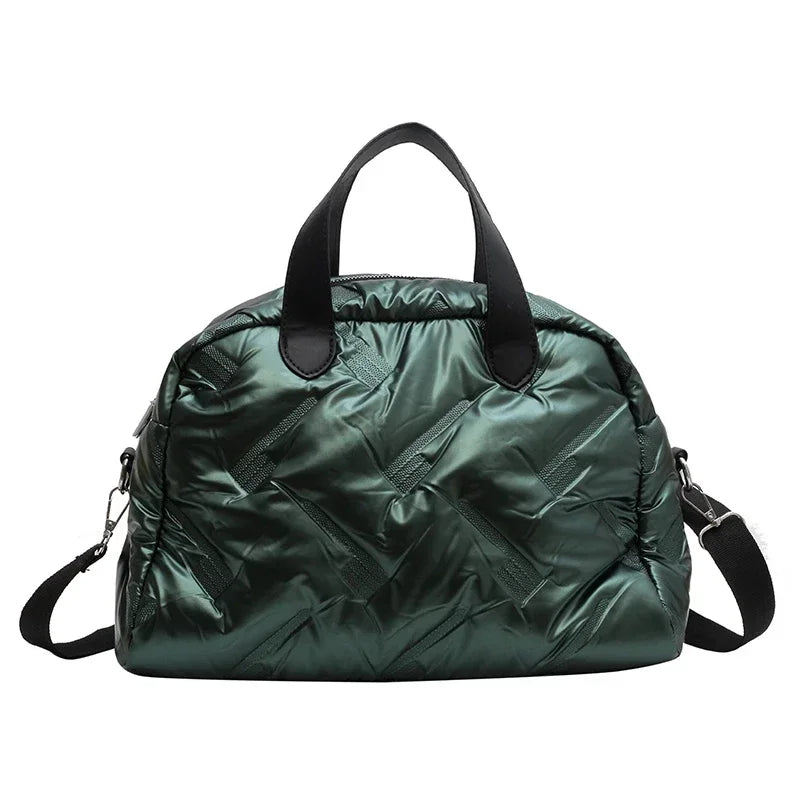 Vvsha Women Winter Shoulder Bags Space Down Bags Cotton Padded Puffer Large Fashion CrossbodyBag Female Puffy Clutch Christmas Bag